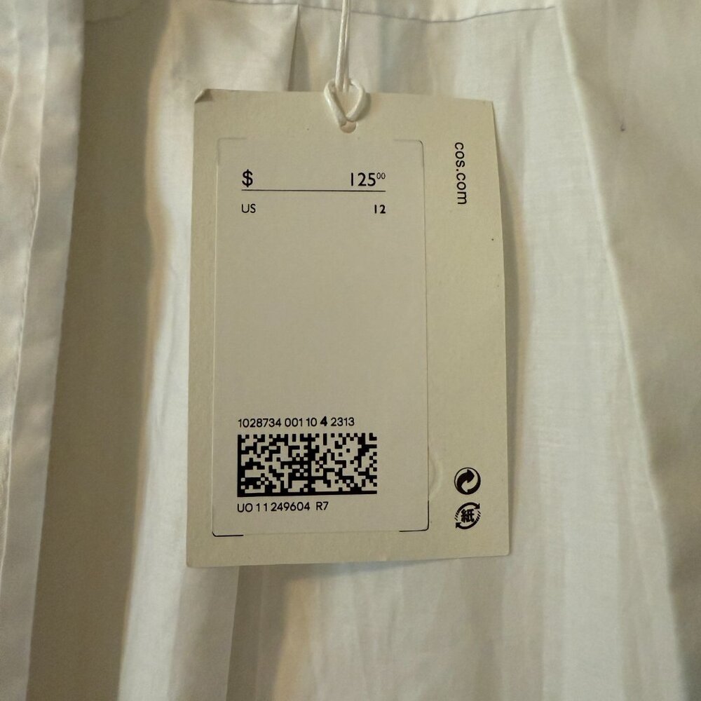 COS White Pintuck Button-Down Shirt - Picture 2 of 4